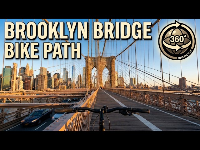 Brooklyn Bridge 360° Bike Tour: Ride into Manhattan (No Talking/Ambient Sound) Interactive Video