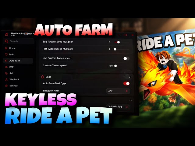 [KEYLESS] RIDE A PET NEW SCRIPT | INSTANT FARM + COSTUME SPEED AUTO HATCH AND MORE