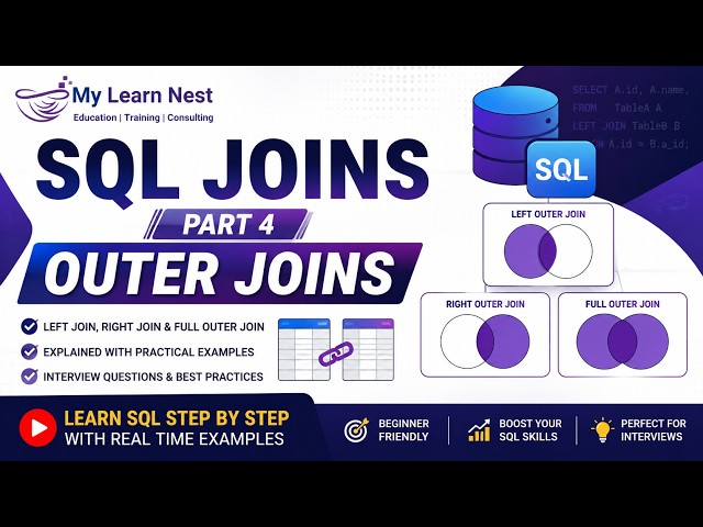 SQL Joins Part 4: OUTER JOINS Explained | LEFT JOIN, RIGHT JOIN & FULL OUTER JOIN