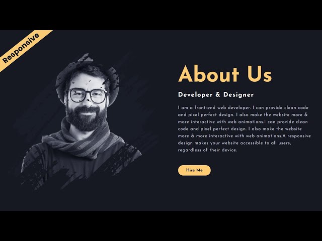 Responsive About Us Page Using Only HTML And CSS