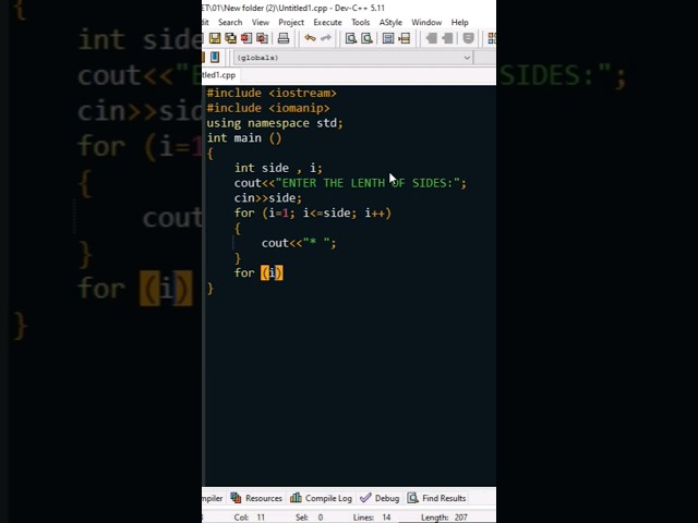 Star Pattern | C++ | #asmrprogramming #asmr #code #coding #shorts