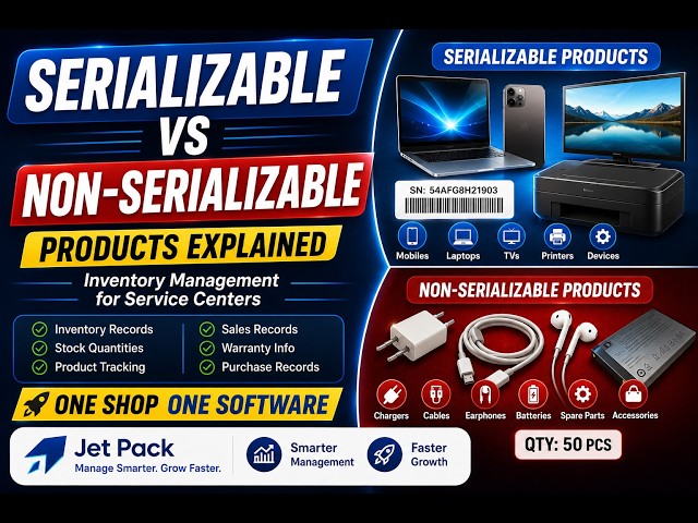 Serializable vs Non-Serializable Products Explained | Inventory Management for Service Centers