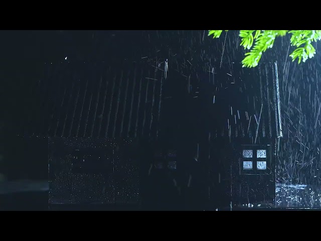 Heavy Rain on Roof at Night (No Ads) 🌧️ Continuous Rain Sounds for Insomnia & Deep Sleep