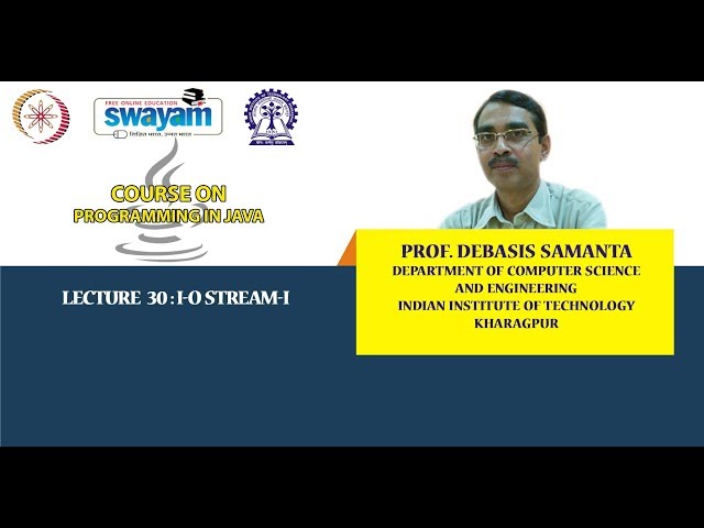 Lecture 30: I-O Stream-I