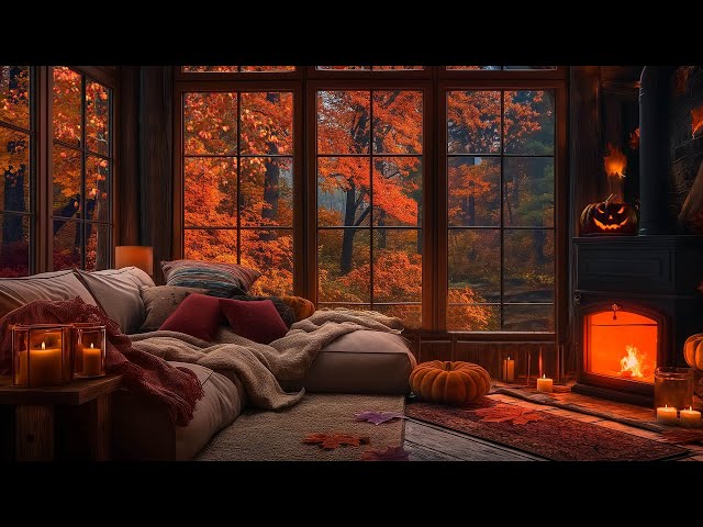 Cozy Autumn Halloween Ambience- Piano Jazz Music for Fall Day and Haunting Vibes🎃 Cozy Jazz Ambience