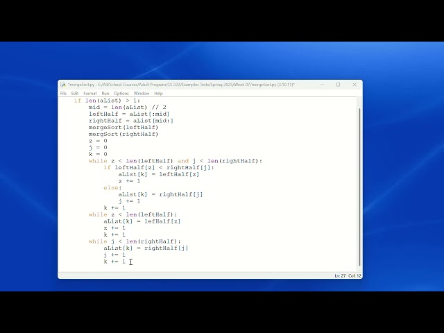 19 Merge Sort in Python