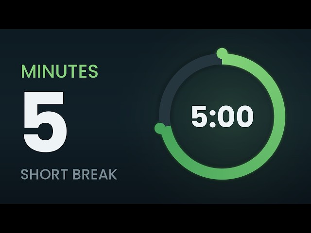 5 minute Timer — Short Break, No Music, with Alarm