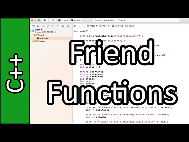 Friend Functions - C++ Programming Tutorial #40 (PC / Mac 2015)