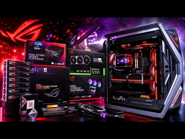 ULTIMATE ASUS ROG RTX 5090 NOX OC | RYZEN 9 9950X3D2 GAMING PC BUILD |  ASUS ROG Hyperion GR701 