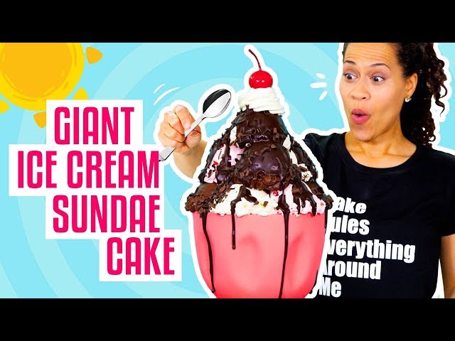 How To Make A Giant Ice Cream Sundae out of CAKE for My BIRTHDAY! | Yolanda Gampp | How To Cake It