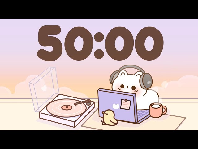 50 Minute Timer 🐱 Chill lofi timer for study