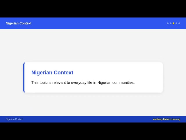 JSS 3 Basic Technology - Automation and Control Systems | Nigerian Curriculum