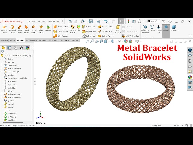 SolidWorks Tutorial-Metal Bracelet Modeling