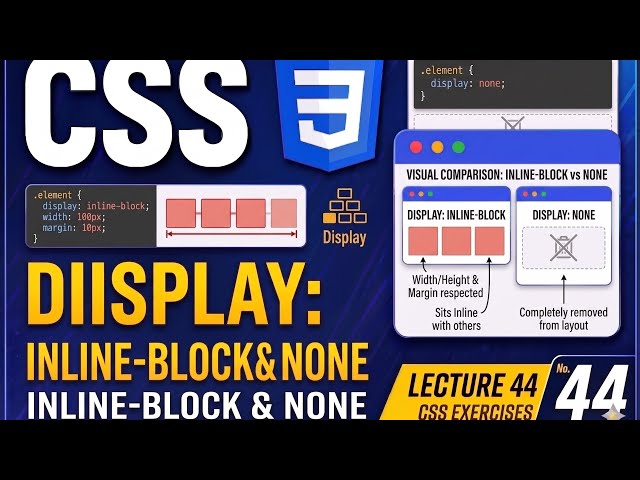 Inline-Block vs None in CSS | Web Development Course - Lecture 44