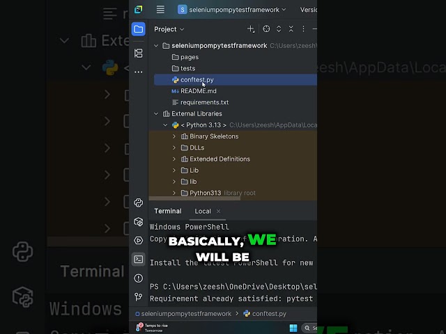 PyTest Fixture Browser Setup & Teardown ⚡ | Selenium Python Framework Shorts