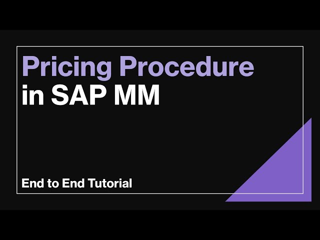 Pricing Procedure in SAP MM | Detailed Explanation with End to End Configuration and SAP Demo