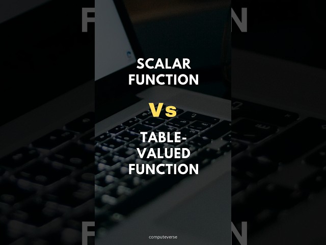 SQL SCALAR FUNCTION Vs. TABLE-VALUED FUNCTION ✍️