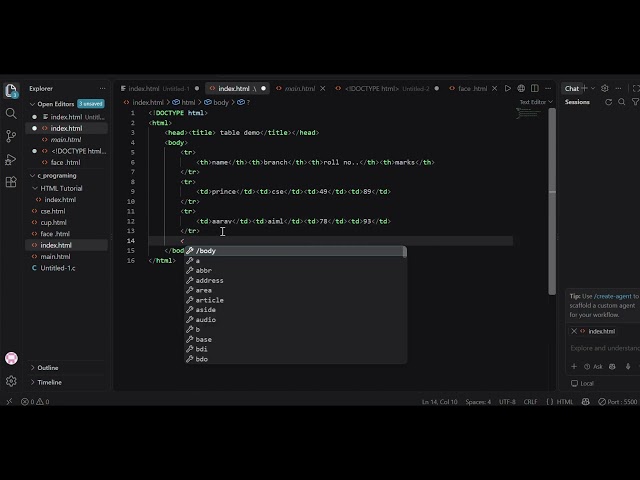#like #subscribe #computerscience #html# table #ai engineering #basic html