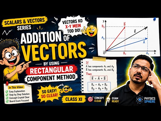 6.Addition of Vectors by Rectangular Component Method | Scalars & Vectors | Class XI Physics