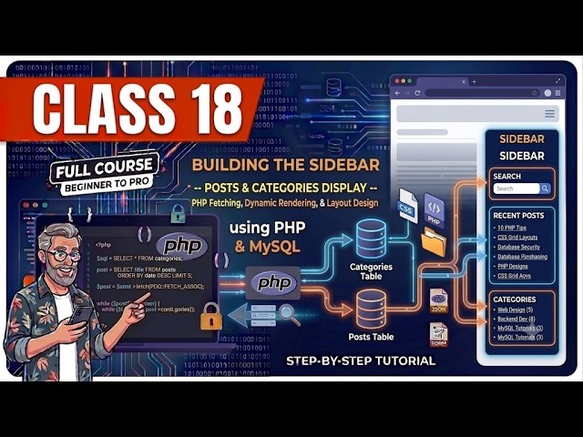 Class 18 | Sidebar with Post & Category | Dynamic Website using PHP MySQL