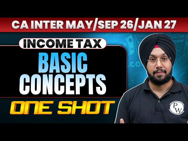 CA Inter Income Tax: Basic Concepts | Income Tax One Shot | CA Inter May26/Sep26/Jan27 | CA Jasmeet