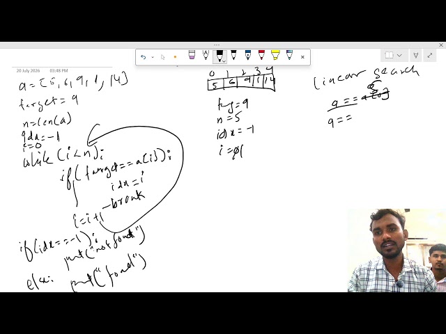 Linear Search Using Python In Hindi