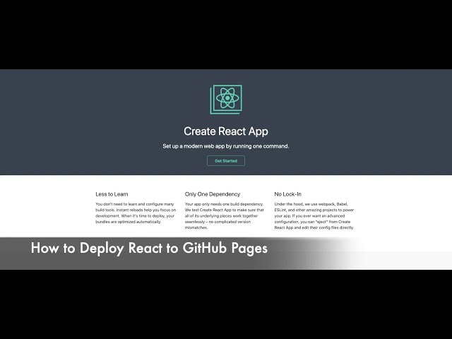 How to deploy a react application to GitHub Pages