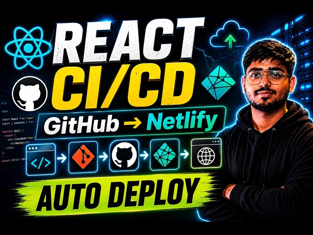 React CI/CD Pipeline | Auto Deploy React App from GitHub to Netlify | Complete Tutorial | Hindi 2026