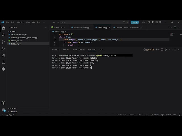 Todo list from Python