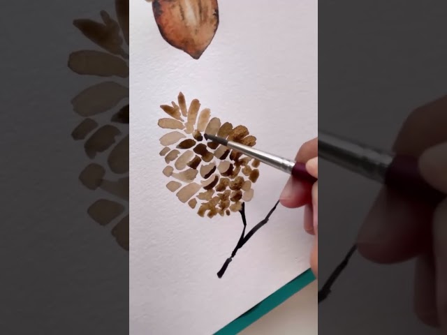 Watercolor Pinecone Tutorial