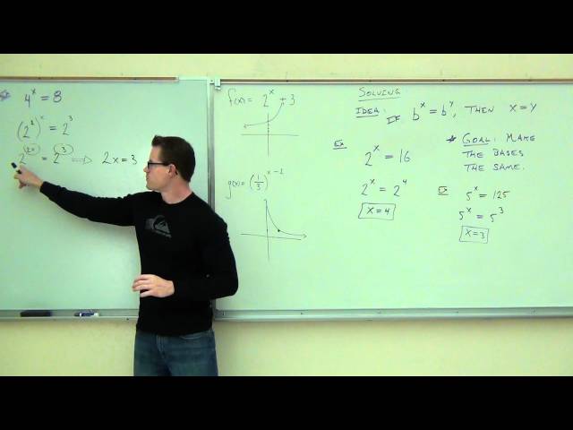 Intermediate Algebra Lecture 12.3:  Graphing and Solving Exponential Functions