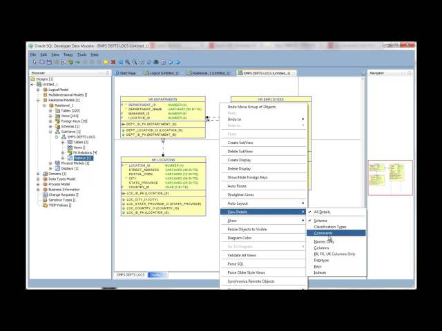 Creating Multiple Displays of your Diagrams in Oracle SQL Developer Data Modeler