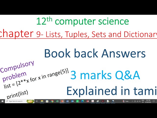 12th computer science chapter 9| 3 marks book back answer | compuldsory problem
