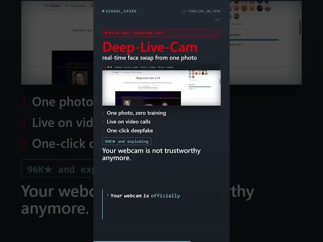 😳 Real-time face swap from ONE photo (Deep-Live-Cam) #Shorts