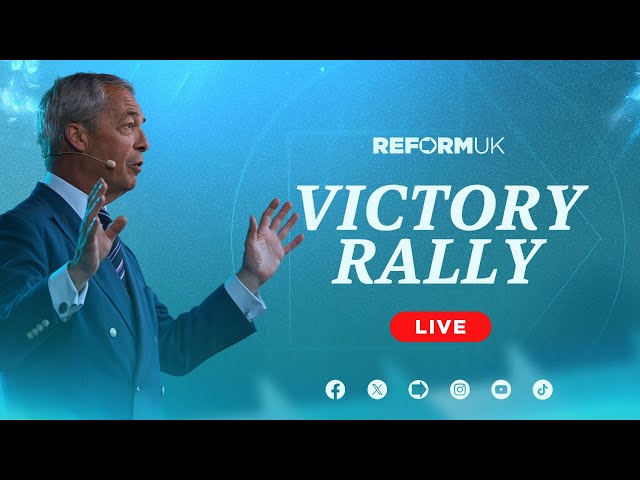 Watch LIVE as Nigel Farage reacts to Reform UK election landslide!