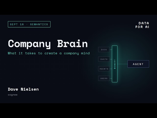 Company Brain: AI memory beyond RAG, and why you can't delete a memory | Dave Nielsen, cognee