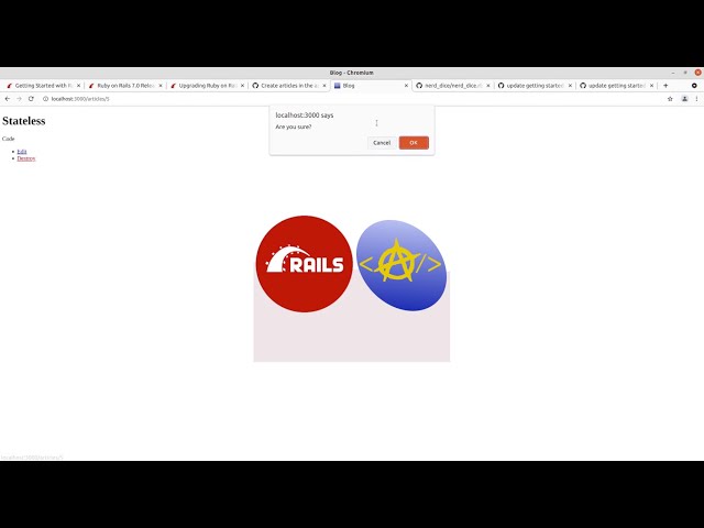 Codecast: Getting Started with Rails 7 10: Destroy an Article and Get it Working with Turbo