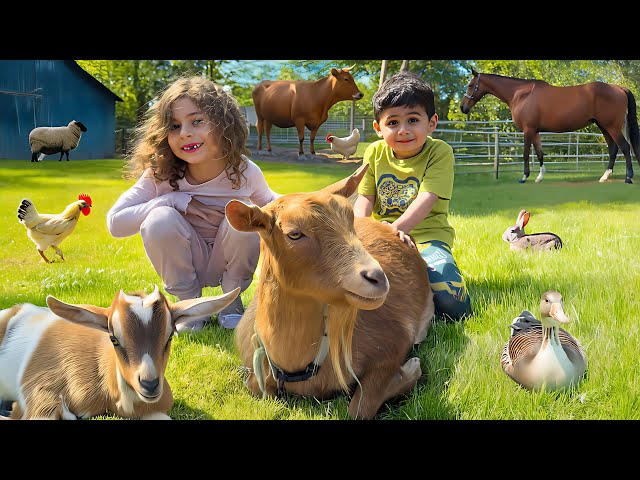 Neva and Nali's Fun Day at the Animal Farm!