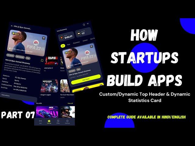 React native app 2023 | custom top header | custom stats cards | dynamic header | Part 07 | Hindi