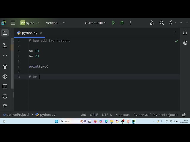 Add Two Numbers using python