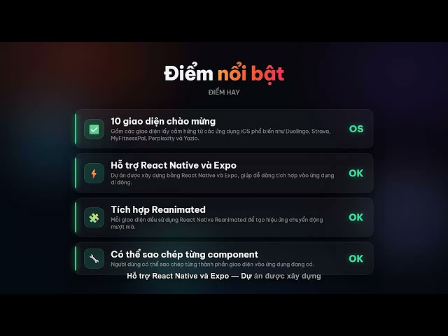 Top Welcome Screens - học thiết kế UI iOS với React Native