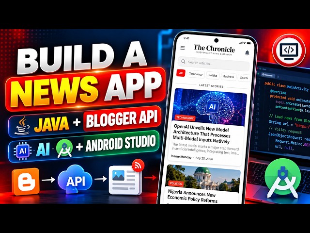 Let's Build a REAL News App with Android Studio 🔥 Java + XML + Blogger API | Full Course
