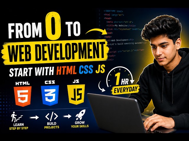 🔴 LIVE: Web Development From Zero | HTML CSS JS  | Everyday for 1 Hour | Day - 2
