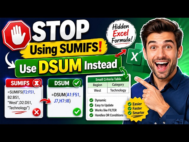 STOP Using SUMIFS in Excel! Use DSUM Instead