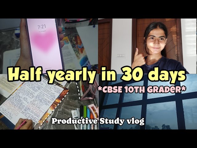 Class 10 Study Vlog | Half-Yearly Exam Preparation + Syllabus Completion 📚🌟