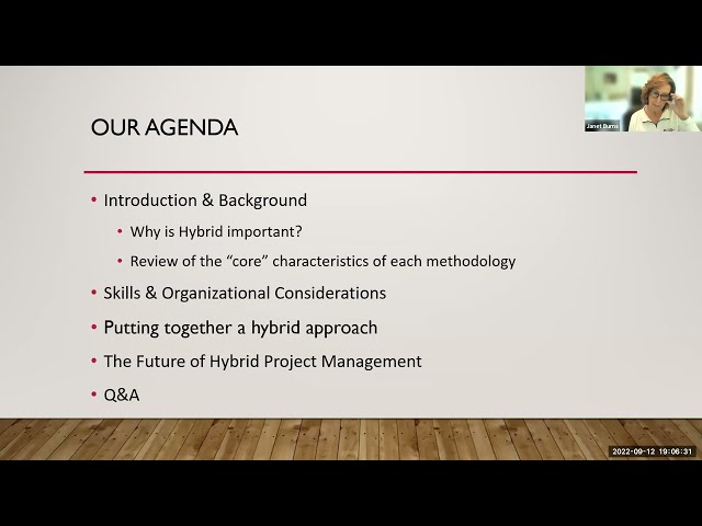 Hybrid Project Management - By Janet Burns, PMP, CSM