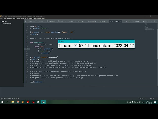 Python threading.. Threads in python. | daemon=True in thread