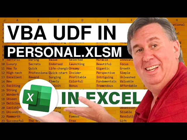 Excel - Why Vba Udf Won'T Work In Personal Macro Workbook - Episode 1385