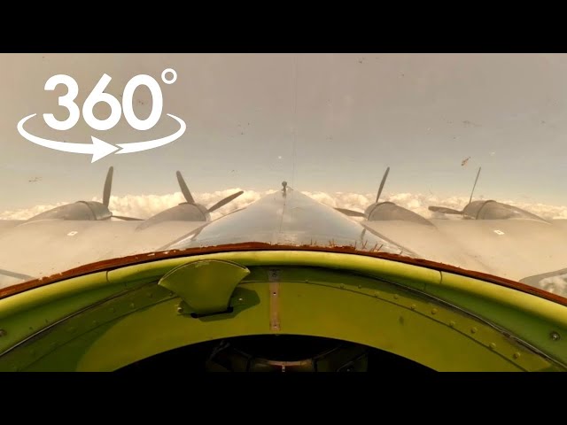 (8K 360) B-29 "Doc" Master Gunner's View | Landing at Terre Haute