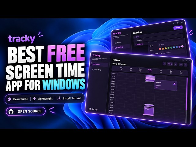 BEST Free Windows Screen Time App | Beautiful UI Design & Lightweight | Installation tutorial